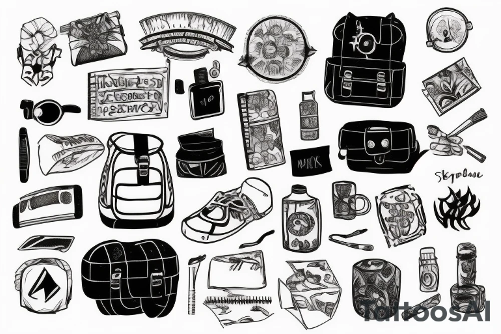 Backpacking backpack tattoo idea
