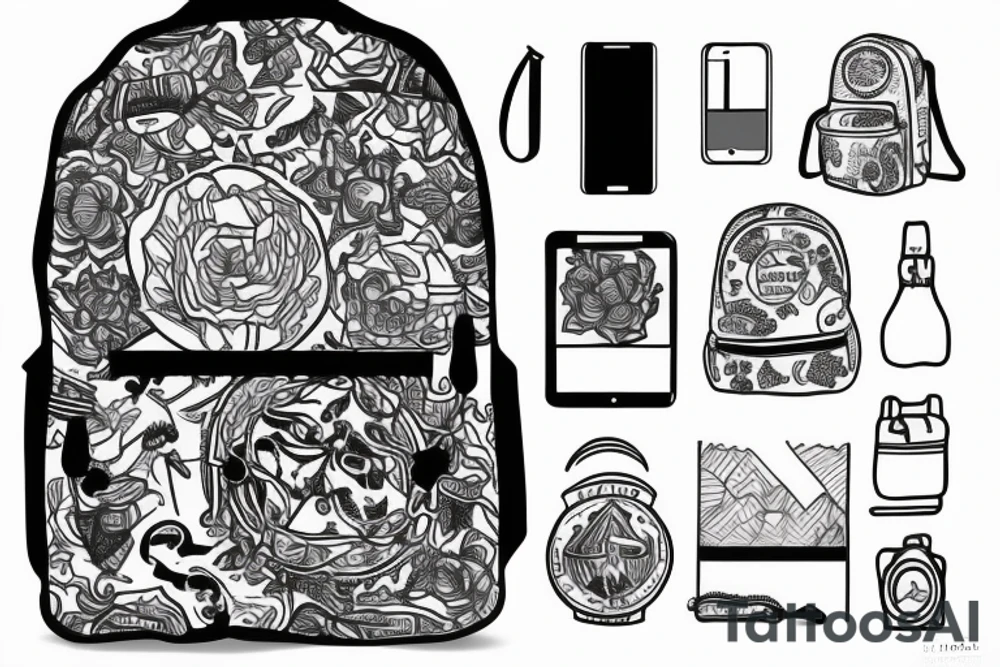 Backpacking backpack with straps tattoo idea