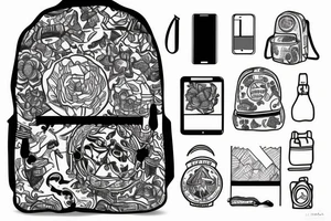 Backpacking backpack with straps tattoo idea