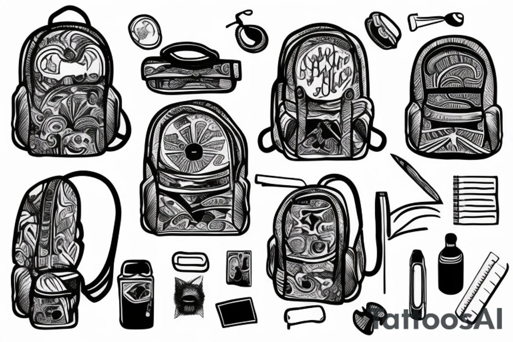 Backpacking backpack with straps tattoo idea