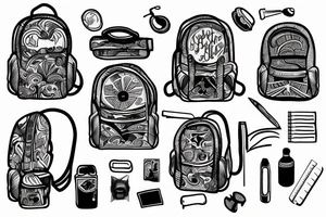 Backpacking backpack with straps tattoo idea