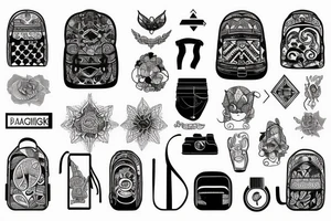 Backpacking backpack with straps tattoo idea