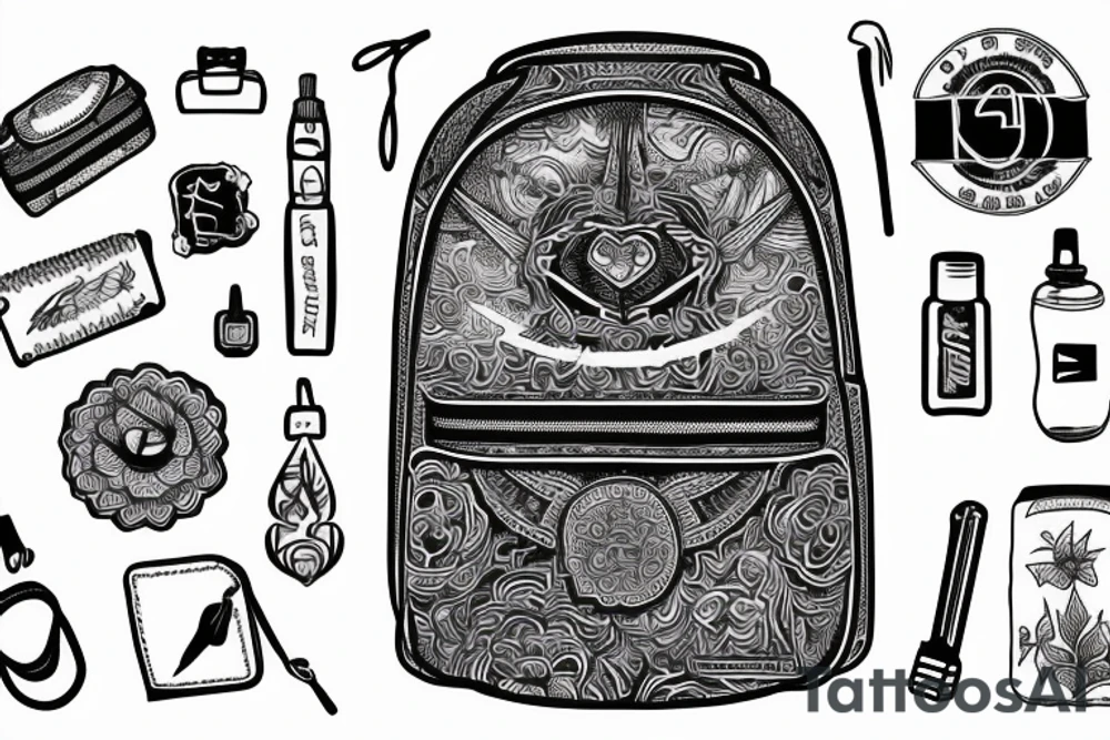 Backpacking backpack with straps tattoo idea