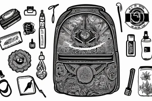 Backpacking backpack with straps tattoo idea