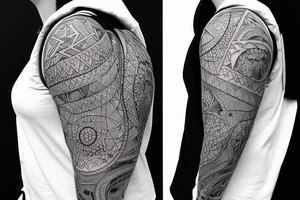 Hiking backpack with straps tattoo idea