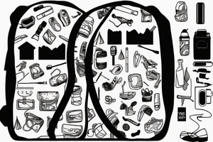 Hiking backpack with straps tattoo idea