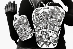 Hiking backpack with straps tattoo idea