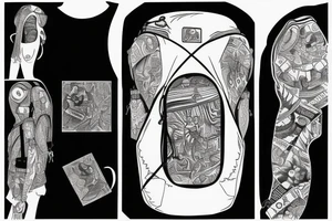 Hiking backpack with straps tattoo idea