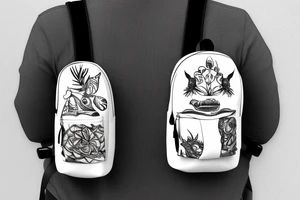 Hiking backpack with straps tattoo idea