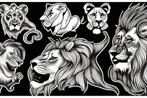 Tattoo including a lion and knight tattoo idea