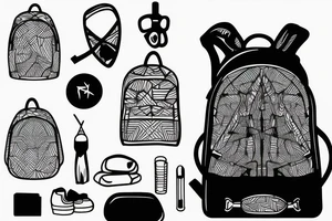 Hiking backpack with straps tattoo idea