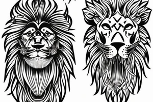 Tattoo including a lion and knight tattoo idea