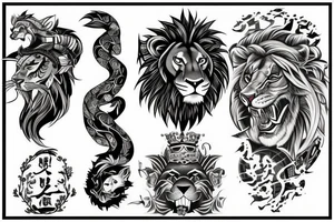 Tattoo including a lion and knight tattoo idea