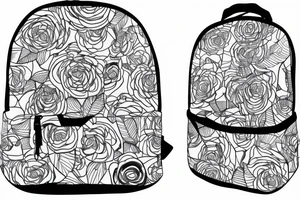Hiking backpack with straps with a blank background tattoo idea