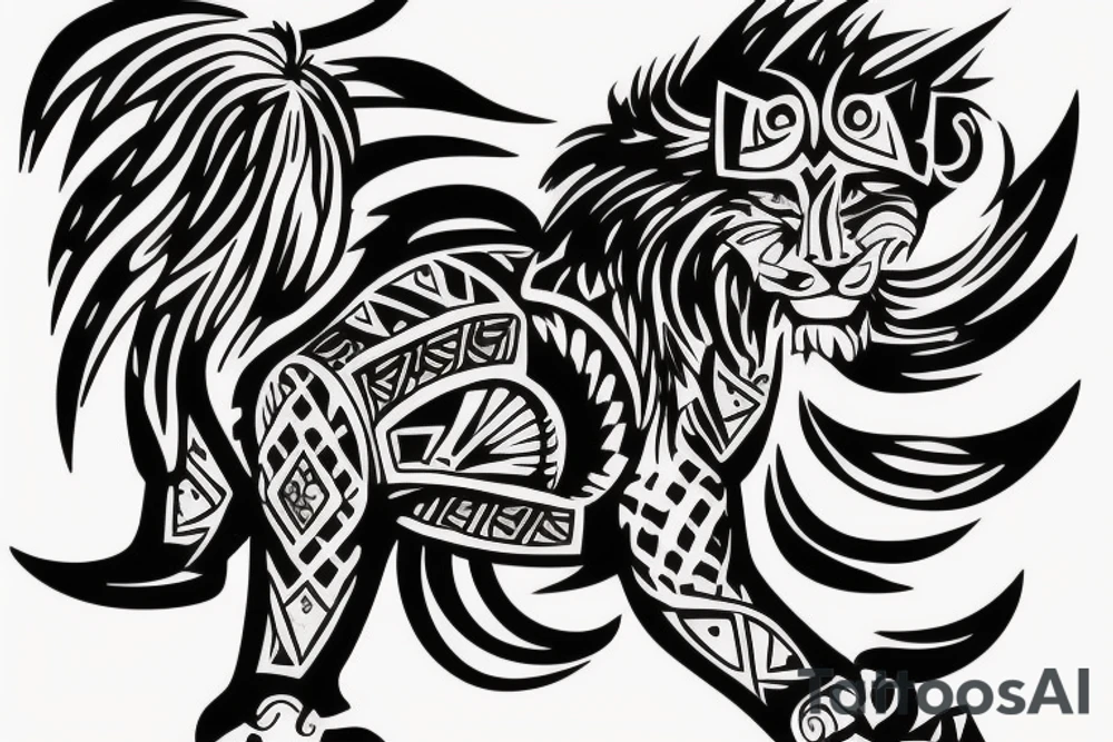 Tattoo including a lion and knight tattoo idea