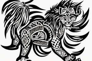 Tattoo including a lion and knight tattoo idea