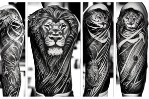 Tattoo including a lion and knight tattoo idea