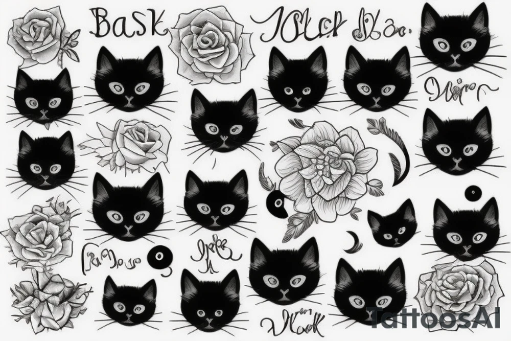black cat tattoo idea
