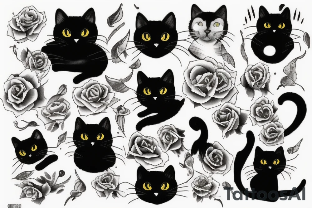 black cat tattoo idea