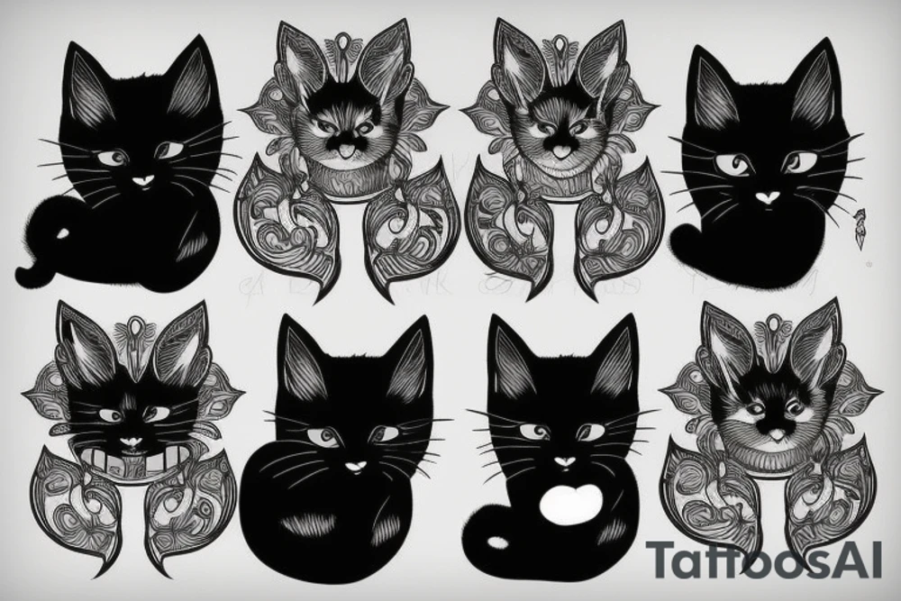 black cat tattoo idea
