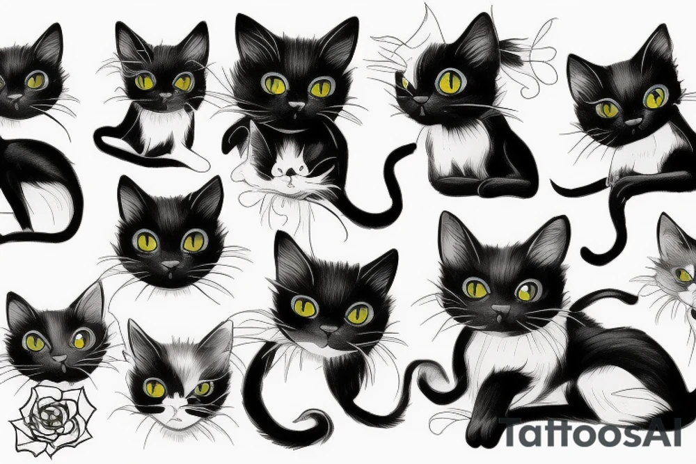 black cat tattoo idea