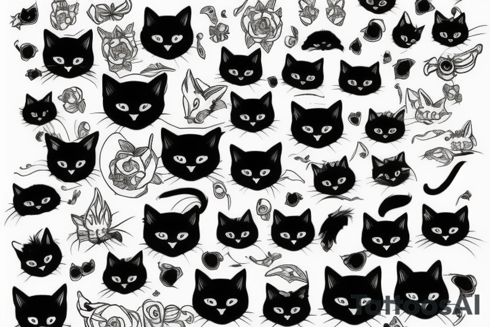 black cat tattoo idea