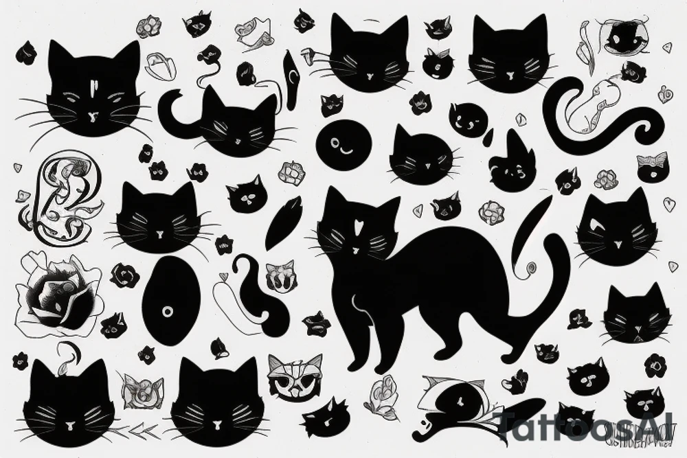 black cat tattoo idea