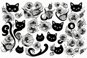 black cat full body tattoo idea