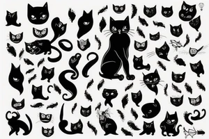 black cat full body tattoo idea