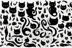 black cat full body tattoo idea