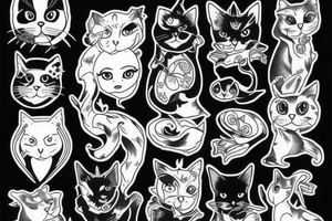 black cat full body tattoo idea