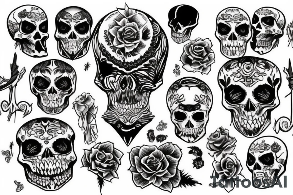 skeleton only one tattoo idea