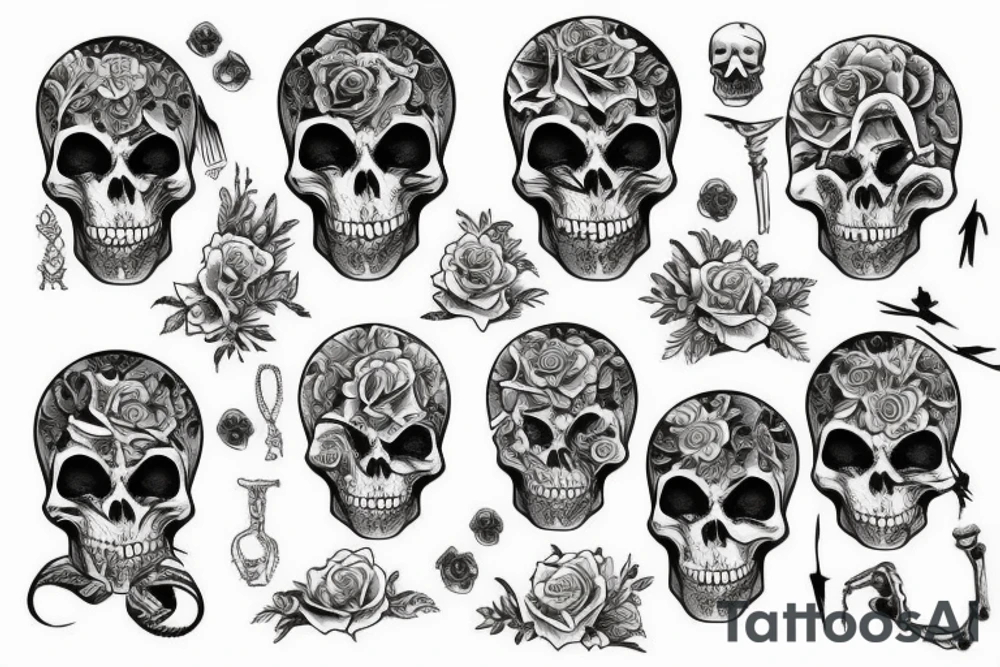 skeleton only one tattoo idea