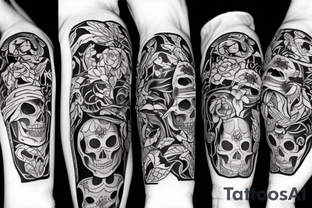 skeleton only one tattoo idea