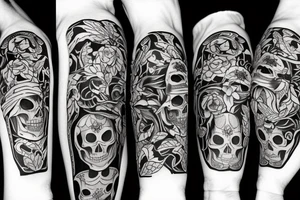 skeleton only one tattoo idea