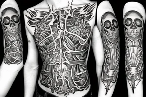 skeleton only one tattoo idea