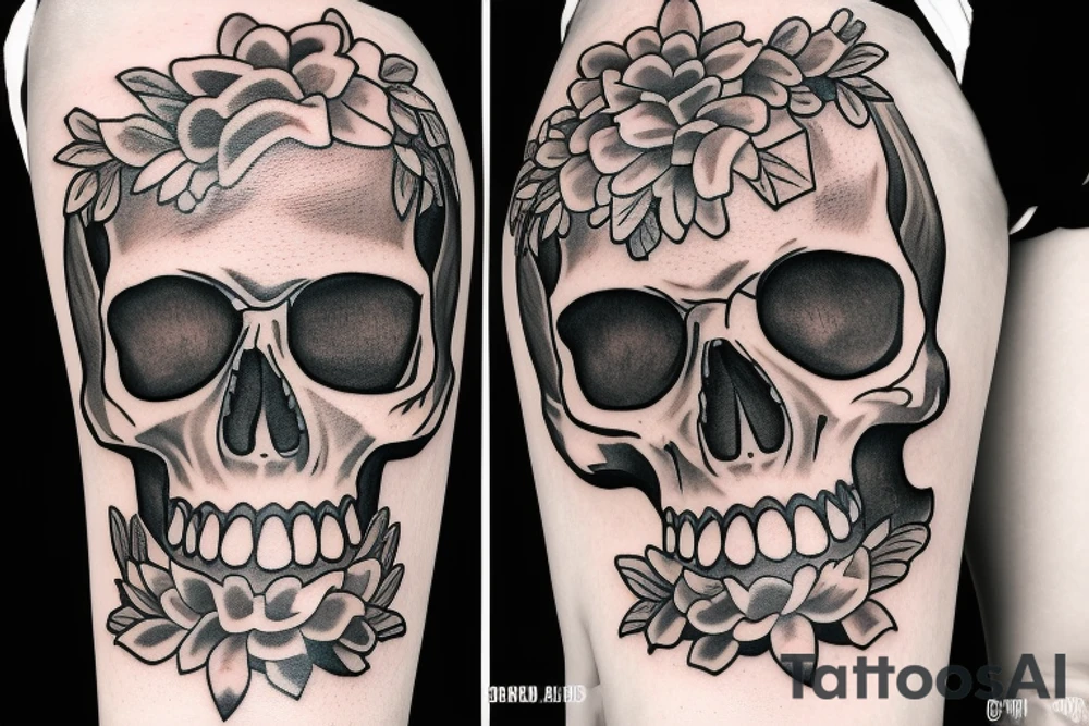 skeleton only one tattoo idea