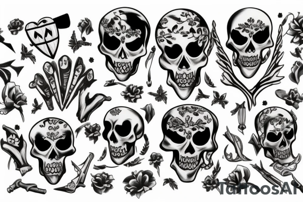 skeleton only one tattoo idea