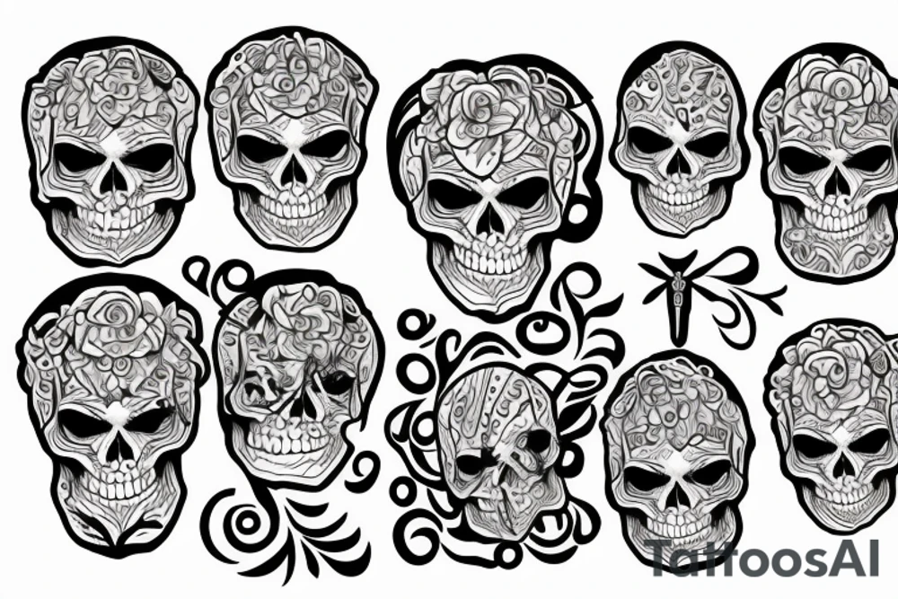 skeleton only one tattoo idea