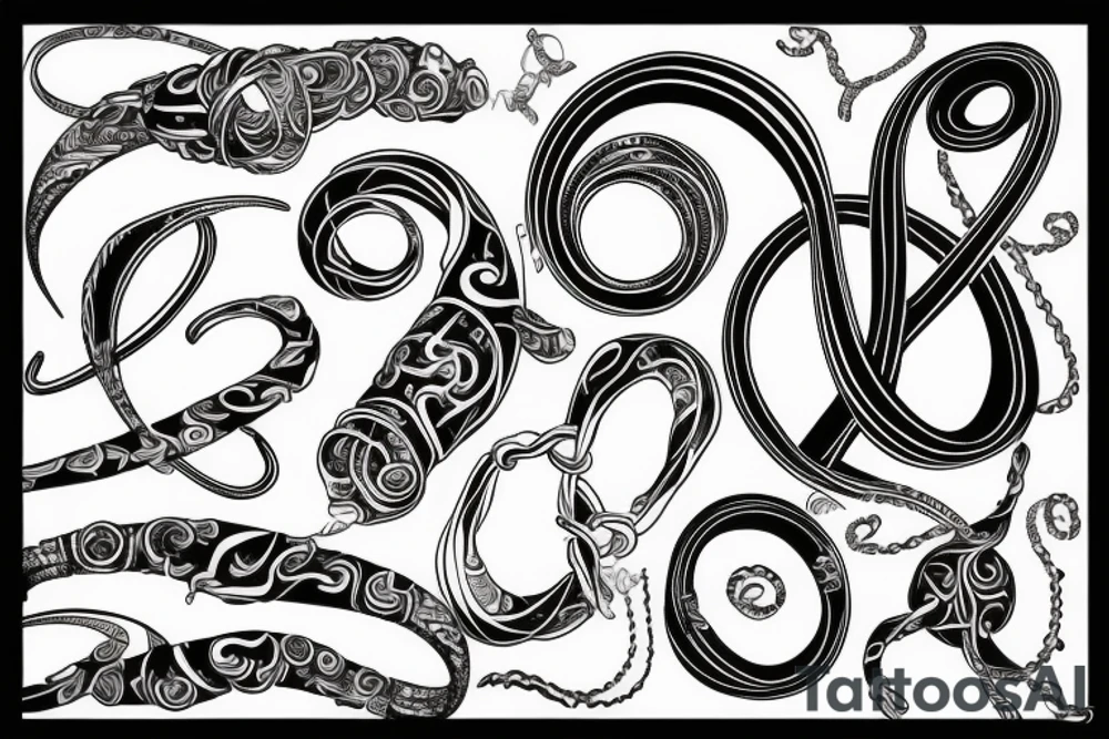 infinity symbol made of ribbon tattoo idea