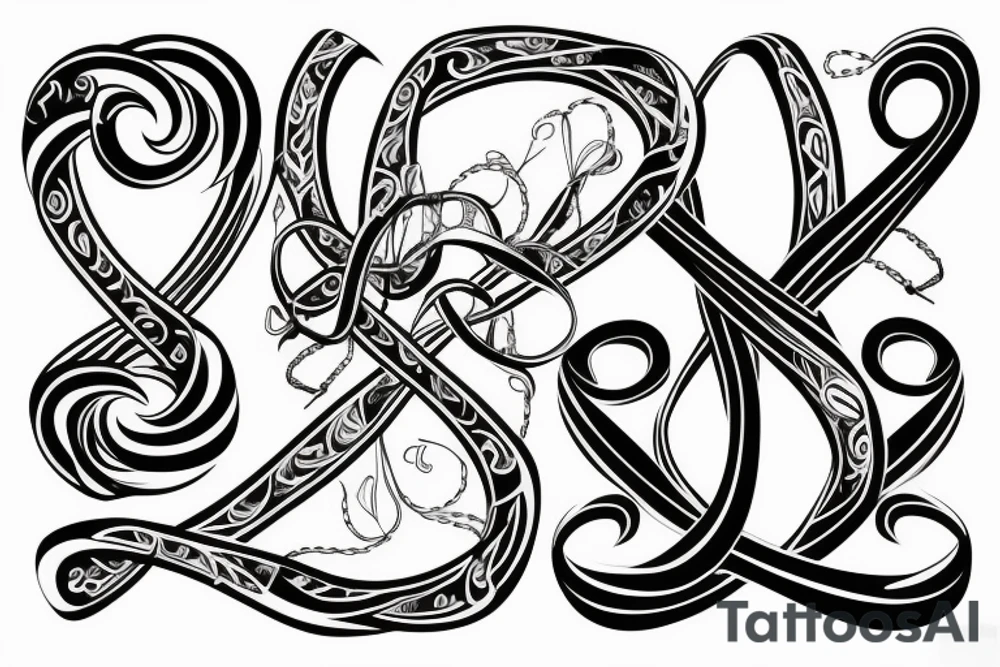 infinity symbol made of ribbon tattoo idea