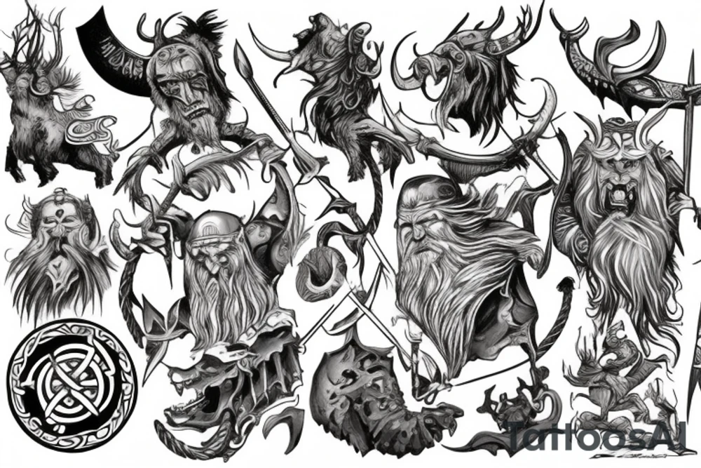 viking conquering the beast tattoo idea