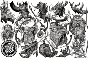 viking conquering the beast tattoo idea