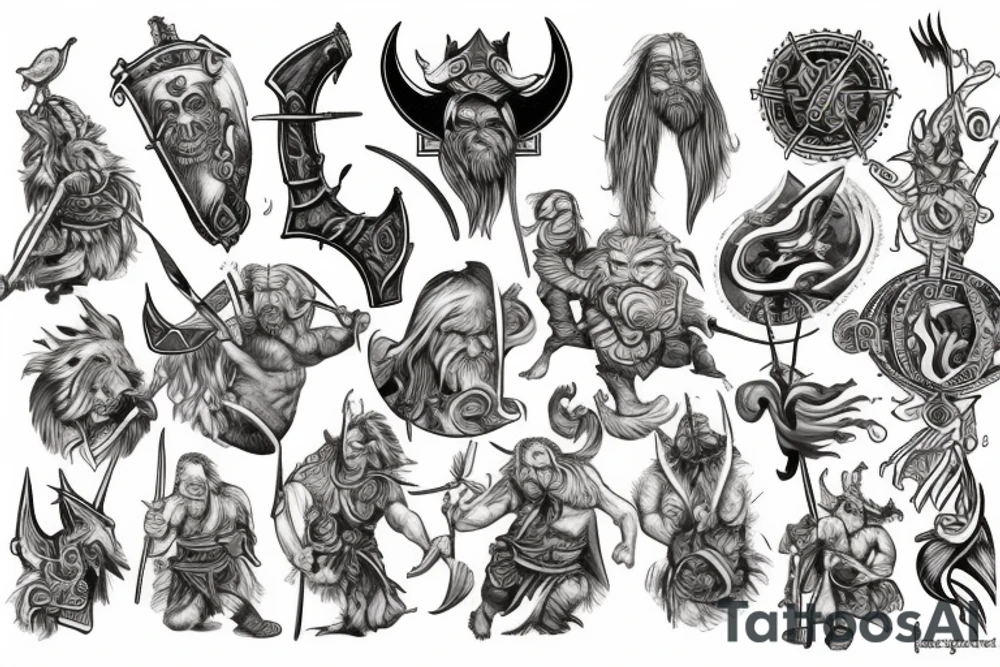 viking conquering the beast tattoo idea