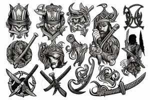 viking with a sword tattoo idea