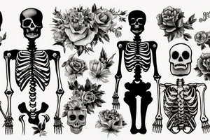 skeleton on the human body tattoo idea