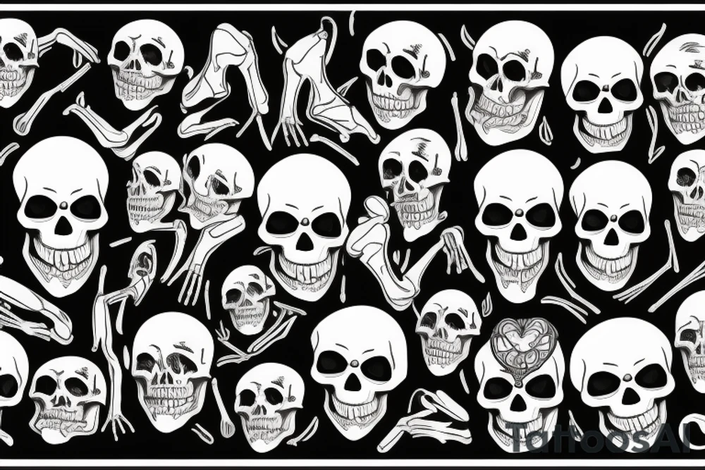 skeleton on the human body tattoo idea