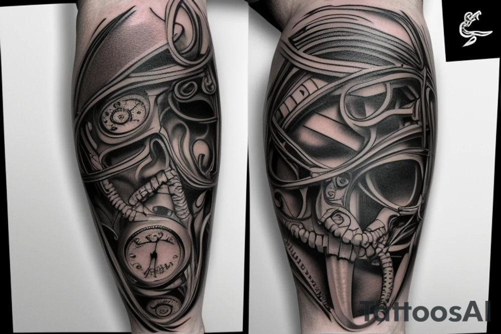 stitches wrapped around my calf so it looks like it was reattached tattoo idea