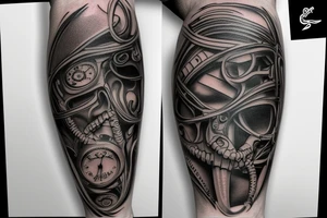stitches wrapped around my calf so it looks like it was reattached tattoo idea