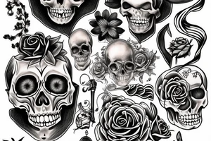skeleton tattoo sketch tattoo idea